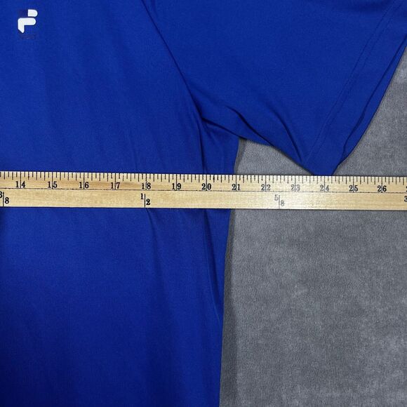 FILA Polo Shirt Men's Large Navy Blue Polyester Golf Performance Short Sleeve - Picture 3 of 7